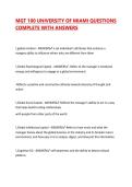 MGT 100 UNIVERSITY OF MIAMI QUESTIONS COMPLETE WITH ANSWERS