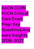 AACN CCRN PCCN Critical Care Exam Prep&colon; Key Questins&Answers Insights 2026-2027