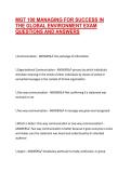 MGT 100 MANAGING FOR SUCCESS IN THE GLOBAL ENVIRONMENT EXAM QUESTIONS AND ANSWERS