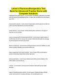 Lehne's Pharmacotherapeutics Test Bank for Advanced Practice Nurse with Complete Solutions