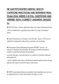 NR 668 PSYCHIATRIC-MENTAL HEALTH CAPSTONE PRACTICUM AND INTENSIVE FINAL EXAM 2026 WEEKS 5-8 FULL QUESTIONS AND VERIFIED 100&percnt; CORRECT ANSWERS GRADED A&plus;