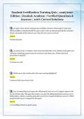 Zendesk Certification Training Quiz &vert; 2026&sol;2027  Edition &vert; Zendesk Academy &vert; Verified Questions &  Answers &vert; 100&percnt; Correct Solutions