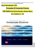 SOLUTIONS MANUAL FOR PRINCIPLES OF CORPORATE FINANCE 14TH EDITION BY RICHARD BREALEY&comma; STEWART  NYERS &comma;ALL CHAPTERS &lpar;1-34&rpar;