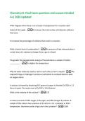 Chemistry B- Final Exam questions and answers Graded  A&plus;&vert; 2026 Updated 