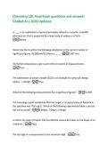 Chemistry 101 Final Exam questions and answers  Graded A&plus;&vert; 2026 Updated 
