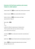 Chemistry 110 Final Exam questions and answers  Graded A&plus;&vert; 2026 Updated 