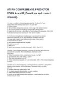 ATI RN COMPREHENSE PREDICTOR FORM A and B&comma;&lbrack;Questions and correct choices&rsqb;&period;&period;REVISED AND UPDATED FOR 2026&sol;2027 ACTUAL EXAM COMPLETE QUESTIONS AND CORRECT DETAILED ANSWERS &lpar;VERIFIED ANSWERS&rpar; &vert;ALREADY GRADED A&plus;&vert;&vert;BRAND NEW&excl;&excl;