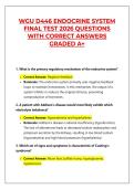 WGU D446 ENDOCRINE SYSTEM FINAL TEST 2026 QUESTIONS WITH CORRECT ANSWERS GRADED A&plus;