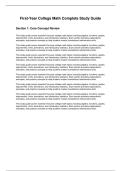 First-Year College Math Ultimate Study Guide &lpar;Algebra&comma; Functions&comma; Trigonometry&comma; Calculus & Statistics&rpar;