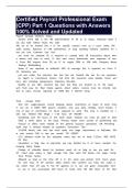 Certified Payroll Professional Exam &lpar;CPP&rpar; Part 1 Questions with Answers 100&percnt; Solved and Updated