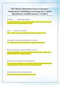 NEC Master Electrician Exam 2026&sol;2027 &vert;  Department of Buildings Licensing Test &vert; Latest  Questions & Verified Answers &vert; Grade A