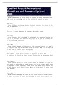 Certified Payroll Professional Questions and Answers Updated 2026
