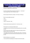 Private Pilot&colon; FAA Written Exam with correct answers 100&percnt;