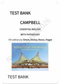 Campbell Essential Biology with Physiology&comma; 7th edition Test Bank