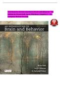 Test Bank for An Introduction to Brain and Behavior&comma; 7th Edition by Bryan Kolb&comma; Ian Q&period; Whishaw & G&period; Campbell Teskey  &vert; Complete Chapters 1-16 &vert; Questions & Answers &vert; Behavioral Neuroscience & Biological Psychology Exam Prep PDF