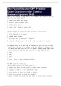 The Payroll Source CPP Practice Exam Questions with Correct Answers Updated 2026
