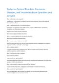 Endocrine System Disorders&colon; Hormones&comma;  Diseases&comma; and Treatments Exam Questions and  answers  What are the major endocrine glands&quest;  Hypothalamus&comma; Pituitary gland&comma; Pineal gland&comma; Thyroid&comma; Parathyroid glands&comma; Thymus&comma; Adrenal glands&comma;  Pancreas&comma; Ovaries&comma; Testes