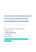 ASE A7 Heating & Air Conditioning Exam Questions  and Correct Answers &lpar;Verified Answers&rpar; Plus  Rationales 2026 Q&A &vert; Instant Download Pdf