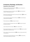 GI Anatomy&comma; Physiology&comma; and Disorders  Questions and answers 