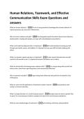 Human Relations&comma; Teamwork&comma; and Effective  Communication Skills Exam Questions and  answers 