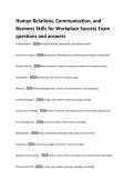 Human Relations&comma; Teamwork&comma; and Effective Communication Skills Exam Questions and answers