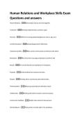 Human Relations and Workplace Skills Exam  Questions and answers 