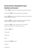 Human Resource Management Exam  Questions and answers 
