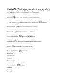 Leadership final Exam questions and answers 