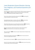 Lower Respiratory System Disorders&colon; Nursing  Care&comma; Diagnosis&comma; and Treatment Questions and  answers 