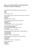 ANAT 100 - BLOCK THEORY 1 QUESTIONS WITH VERIFIED ACCURATE ANSWERS