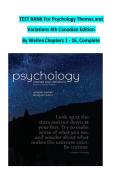 TEST BANK For Psychology Themes and  Variations 4th Canadian Edition  By WeitenChapters 1 - 16&comma; Complete