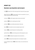 Business Law Question and answers 