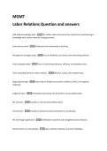 MGMT   Labor Relations Question and answers 
