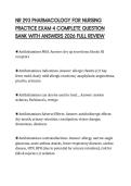 NR 293 PHARMACOLOGY FOR NURSING PRACTICE EXAM 4 COMPLETE QUESTION BANK WITH ANSWERS 2026 FULL REVIEW
