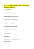 NCLEX PN Exam Questions With 100&percnt; Verified  Answers Graded A&plus; -   