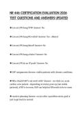 NR 446 CERTIFICATION EVALUATION 2026 TEST QUESTIONS AND ANSWERS UPDATED