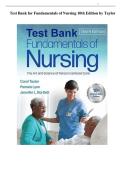 Test Bank for Fundamentals of Nursing 10th Edition by Taylor