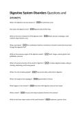 Digestive System Disorders Questions and  answers 