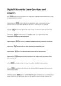Digital Citizenship Exam Questions and  answers 