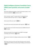 Digital Intelligence Systems Foundation Course  &lpar;DISFC&rpar; Exam questions and answers Graded  A&plus; 
