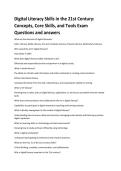 Digital Literacy Skills in the 21st Century&colon;  Concepts&comma; Core Skills&comma; and Tools Exam  Questions and answers 