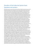 Disorders of the Endocrine System Exam  Questions and answers 