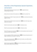 Disorders of the Respiratory System Questions  and answers 