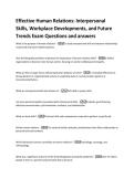 Effective Human Relations&colon; Interpersonal  Skills&comma; Workplace Developments&comma; and Future  Trends Exam Questions and answers 