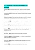OCR Sociology&colon; Education&period; Questions and  answers 