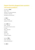 Organic Chemistry Reagents Exam questions  and answers graded A&plus; 