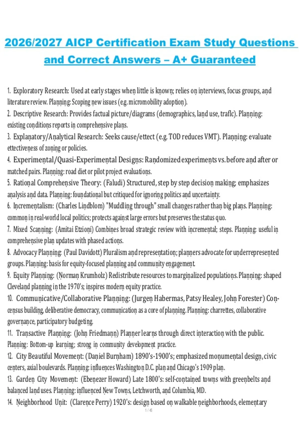 AICP Certification Exam – 2026/2027 | Study questions with correct ...