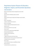 Respiratory System Diseases & Disorders&colon;  Diagnosis&comma; Impact&comma; and Prevention Questions  and answers  What is the study of disease and how it damages body structures called&quest;  Pathology  What is the process of identifying a disease or disorder&quest;  Diagnosis  W