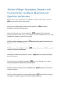 Review of Upper Respiratory Disorders and  Treatments for Healthcare Students Exam  Questions and answers  What are common upper respiratory infections &lpar;URIs&rpar; that can lead to lower respiratory disorders&quest; -  Common colds&comma; bronchitis&comma; and pneumonia&period;  What 