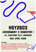 HSY2603 Assignment 2 Semester 1 Memo &vert; Due April 2026